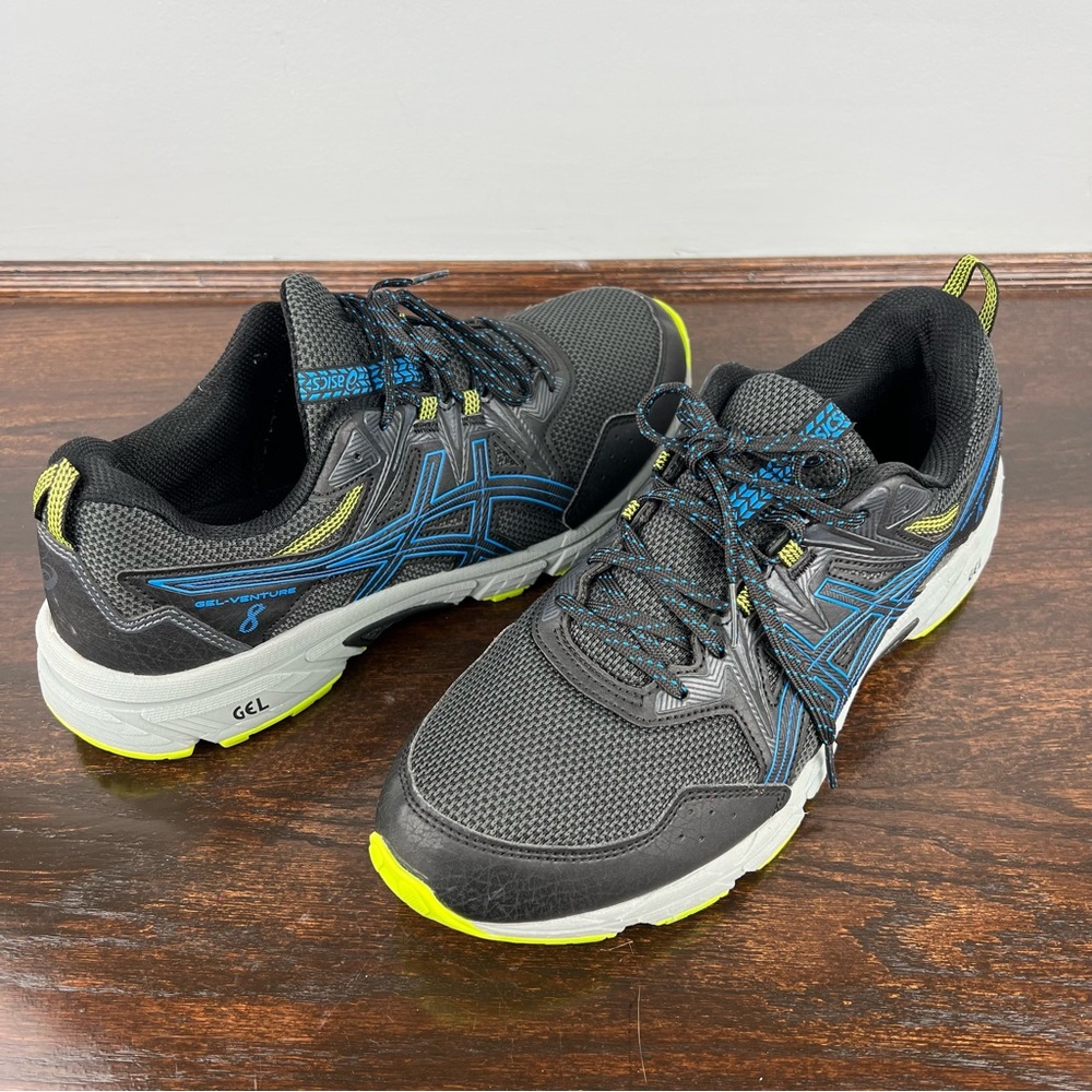 Asics Gel Venture 8 Sneakers Mens Running Shoes Size 10.5 Blue Black